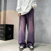 Hearujoy Purple Wide Jeans for Men Ins Fashion Hip Hop Denim Trousers Vintage Casual Pants Streetwear Oversized Bottoms Male Y2K Clothes